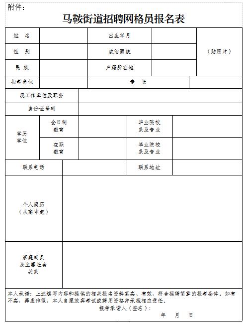 報名表
