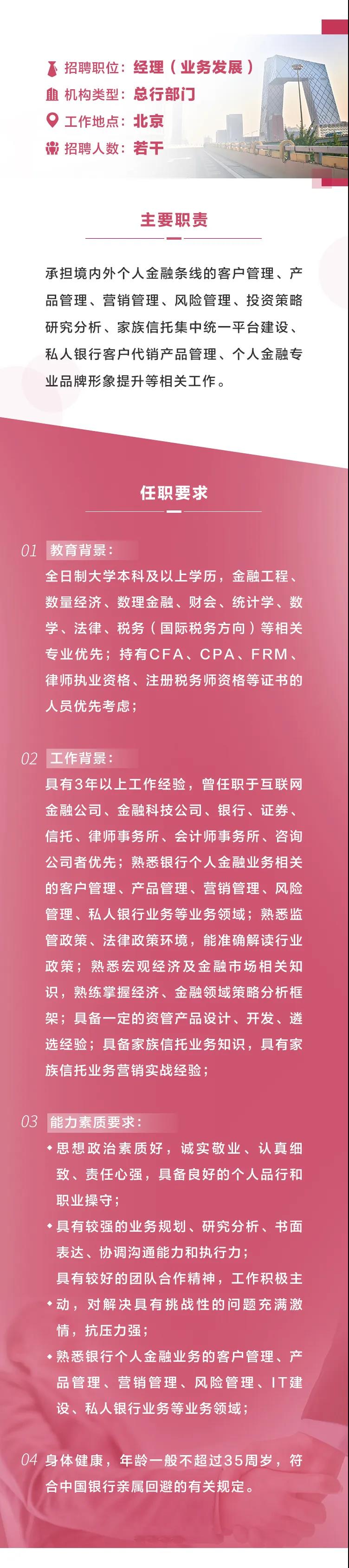 2020年中國銀行總行社會(huì )招聘（個(gè)人數字金融部）公告