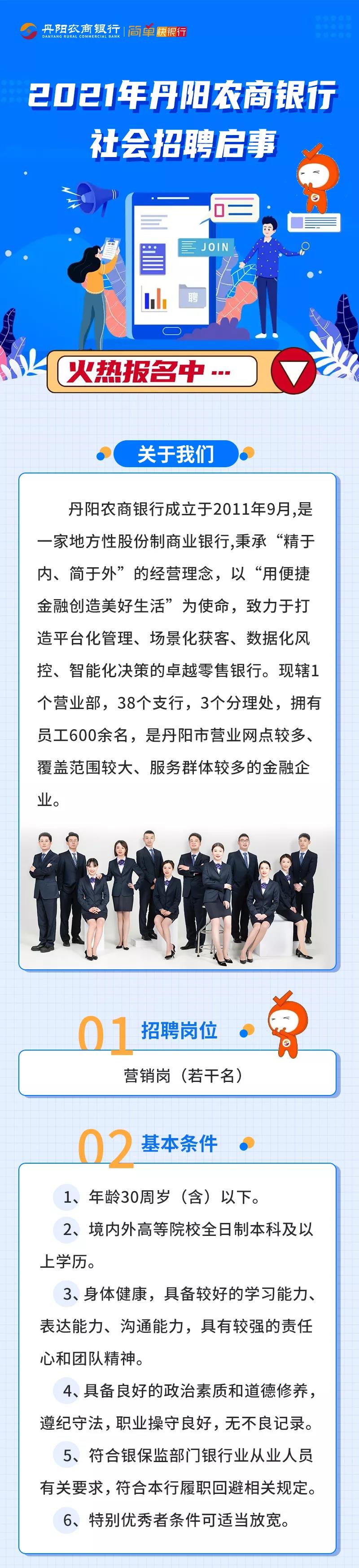 2021年丹陽(yáng)農商銀行社會(huì )招聘啟事