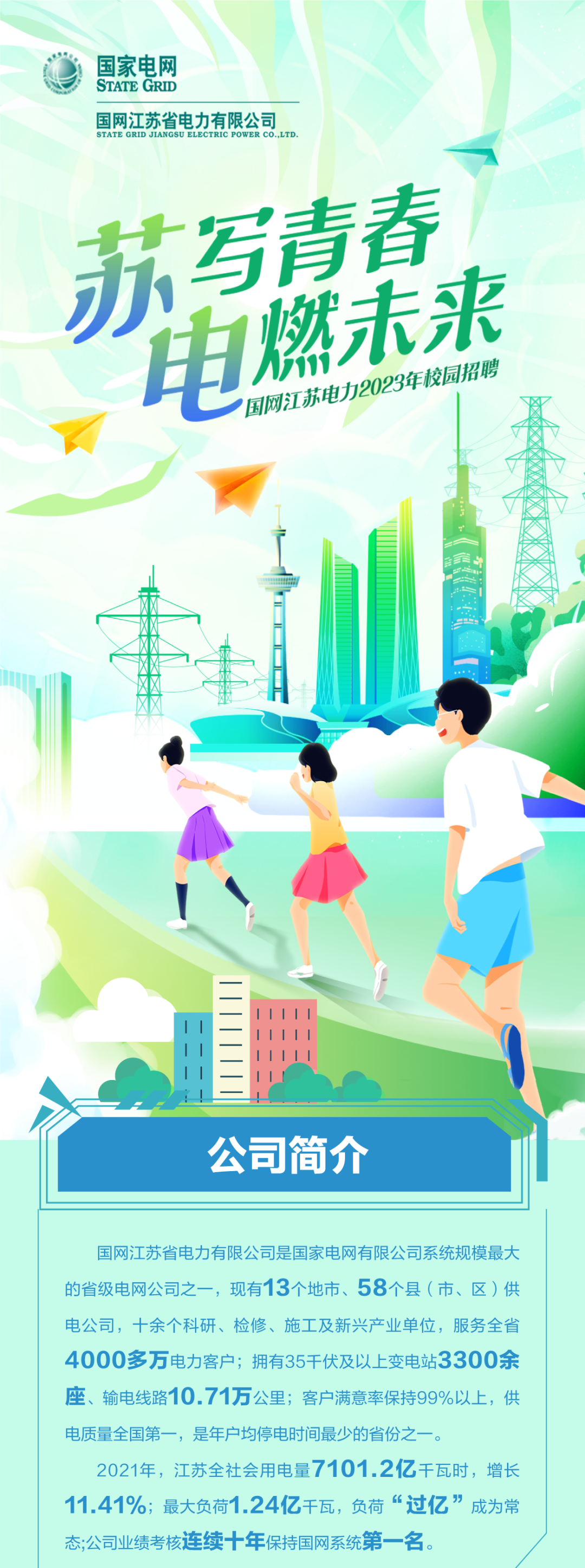 2023年國網(wǎng)江蘇省電力有限公司校園招聘公告