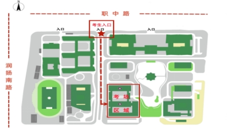 校內考場(chǎng)位置如下圖：