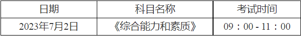 筆試時(shí)間與科目
