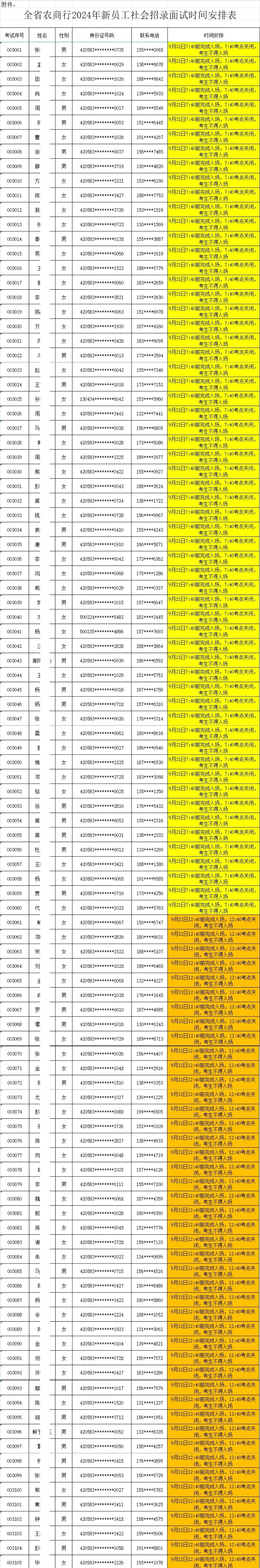 2024年新員工社會(huì )招錄面試時(shí)間安排表